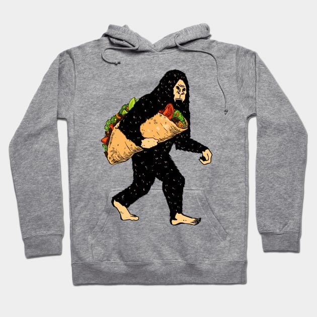 Bigfoot Carrying Taco Hoodie by Tesszero